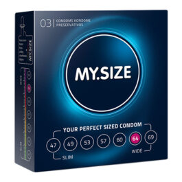 MY SIZE NATURAL CONDOM LATEX 64 MM 3 UDS