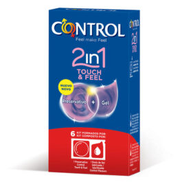 CONTROL 2 IN ONE TOUCH AND FEEL +  LUBRICANTE 6 UNIDADES