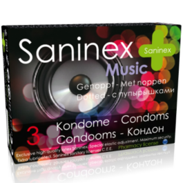SANINEX CONDOMS MUSIC DOTTED 3 STÜCKE