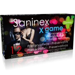 SANINEX X GAME SPOTTED CONDOMS SPRAYED 12 UNITS