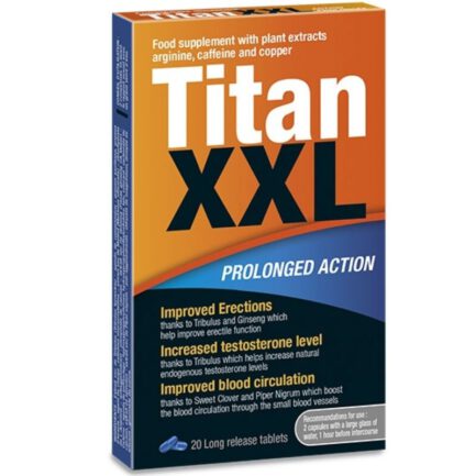 Holen Sie sich härtere und festere Erektionen und steigern Sie Ihr sexuelles Verlangen mit diesem sexuellen Stimulans 20 Kapseln Höhepunkte: Titan XXL hilft Ihnen