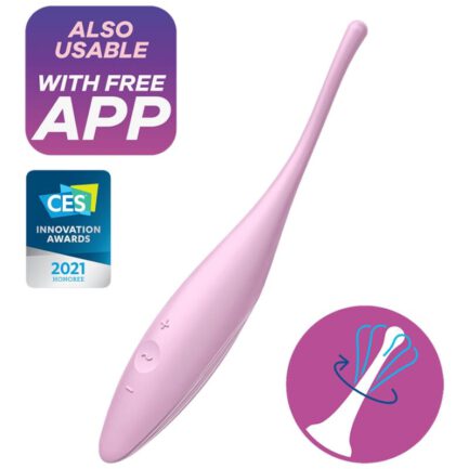 Der Satisfyer Twirling Joy aus Silikon stimuliert mit seinen zirkulierenden Vibrationen alle erogenen Zonen