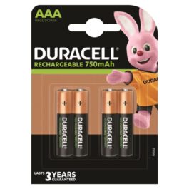 DURACELL WIEDERAUFLADBARE BATTERIE HR03 AAA 750mAh 4 EINHEIT