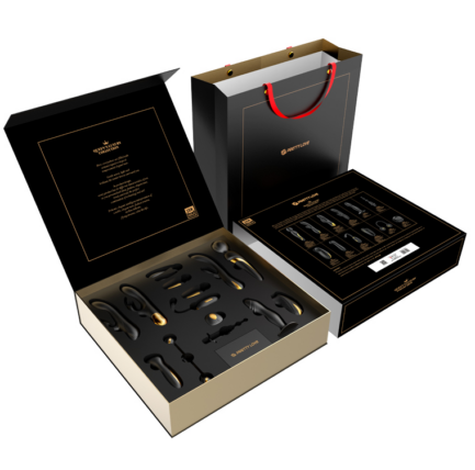 Black & Gold Luxury Vibrator Kit mit 12 Spielzeugen mit Vibrations-