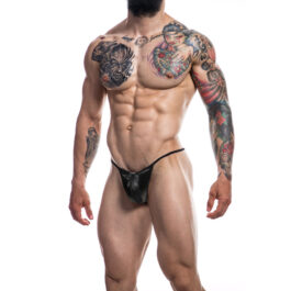 CUT4MEN – G-STRING PROVOCATIVE SCHWARZ KUNSTSTOFF M