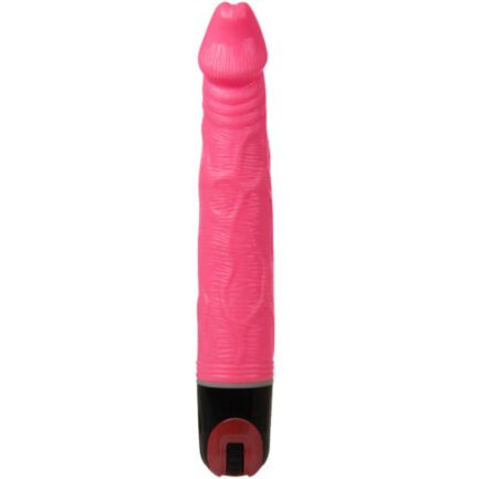 Ein fabelhaft geformter Dildovibrator mit einem venenbedeckten Schaft und Multispeed-Nervenkitzel. Hergestellt aus einem hochwertigen TPR-Material in üppigem Pink