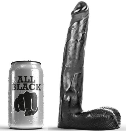 Dieser All Black Dildo hat ein realistisches Design in Kombination mit einer speziellen Textur