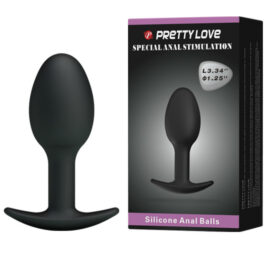 PRETTY LOVE PLUG ANAL SILICONA 6.5 CM NEGRO