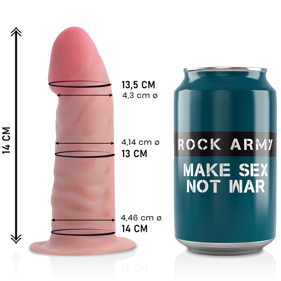 Der Dual Density Tiger ist ein angenehmer und realistischer Dildo aus der Rock Army-Kollektion