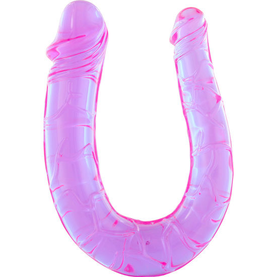 Penis mit zwei Köpfen aus sehr flexibler Gelatine. Simuliert perfekt alle Details eines Penis