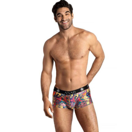 COMICS Weiches Modal in klarer Farbe mit Comic-Print. Merkmale Herren Boxershorts mit sportlichem Schnitt aus hochwertigem Material längere Beine perfekte Anpassung an den Körper Komposition 80 % Polyamid 20 % Elasthan Anais Apparel die sexy Dessous der Welt seit 2003.  GRÖSSENTABELLE Größe S M L XL 2XL 3XL Taille in cm 75-80 81-88 89-97 98-106 107-116 117-125 ANAIS