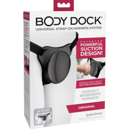 leistungsstarkes Saugdesign!Das patentierte Body Dock Universal Strap-On Harness System bringt das Strap-On-Spiel auf ein ganz neues Niveau! Es ist so einfach