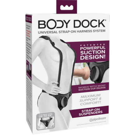 leistungsstarkes SaugdesignDie patentierten Strap-On-Hosenträger von Body Dock bringen Strap-On-Spiele auf ein ganz neues Level! Sie sind nicht nur stilvoll