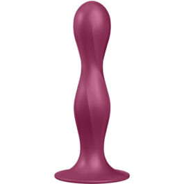 SATISFYER – DOUBLE BALL-R SILIKONDILDO GRANAT