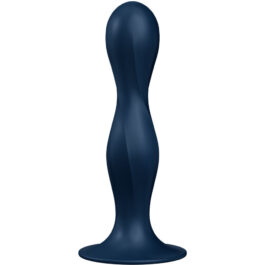 SATISFYER – DOUBLE BALL-R SILIKONDILDO BLAU