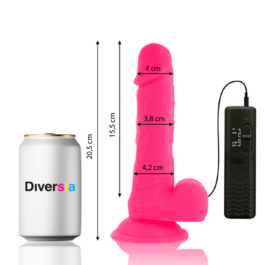 DIVERSIA – FLEXIBLER VIBRIERENDER DILDO ROSA 20.5 CM -O- 4.2 CM