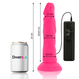 DIVERSIA – FLEXIBLER DILDO MIT VIBRATION ROSA 23 CM -O- 4.3 CM