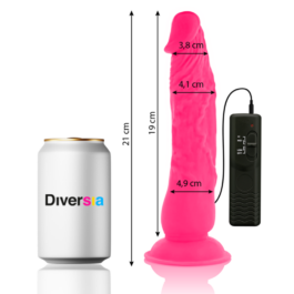 DIVERSIA – FLEXIBLER VIBRIERENDER DILDO ROSA 21 CM -O- 4.9 CM