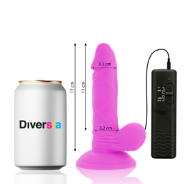 DIVERSIA – FLEXIBLER VIBRIERENDER DILDO LILA 17 CM -O- 3.3 CM