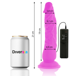 DIVERSIA – FLEXIBLER VIBRIERENDER DILDO LILA 21 CM -O- 4.9 CM