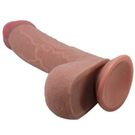 PRETTY LOVE – REALISTISCHER DILDO DER SLIDING SKIN-SERIE MIT SLIDING SKIN-SAUGNAPF BRAUN 23,4 CM