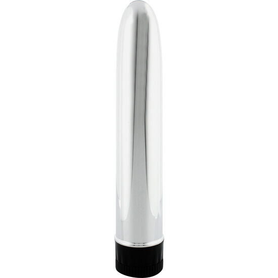 Immer klassischer Vibrator aus metallischem Kunststoff mit silberner Oberfläche.	Inklusive Geschwindigkeitsregler.	Inklusive Batterien.	Maße: 16 cm x 3 cm.Vom Anfänger bis zum erfahrenen Kunden erhalten Kunden