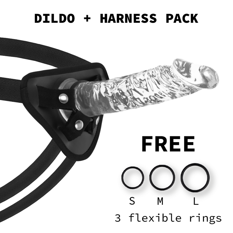 PACKUNG HARNESS + DILDO Ganz klar der beste Penis! X Ray Clear ist ein wahres Lusterlebnis mit einer speziell entwickelten Formel