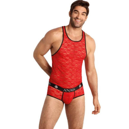 MUTIGZarte rote Spitze mit Blumendruck Merkmale	Ärmellos	Klassischer Stil	Perfekte Anpassung an den Körper. Komposition	95 % Polyester	5 % Lycra Anais Apparel die sexy Dessous der Welt seit 2003. 						GRÖSSENTABELLE							Größe			S			M			L			XL			2XL			3XL							Taille in cm			75-80			81-88			89-97			98-106			107-116			117-125			  