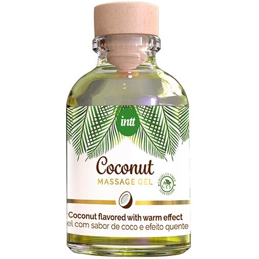 INTT Massage Gel Vegan Coconut ist ein Massagegel mit süßem Kokosgeschmack und -aroma