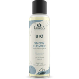 Luxuria BIO Snow Flower ist ein Massageöl aus der neuen Bio-Linie von Luxuria. Seine nährende Formel auf Basis völlig natürlicher Pflanzenöle und raffinierter stimulierender Essenzen spendet intensive Feuchtigkeit und macht die Haut weich und duftend. Das Öl stimuliert Ihre Sinne mit seinen fruchtigen und blumigen Noten