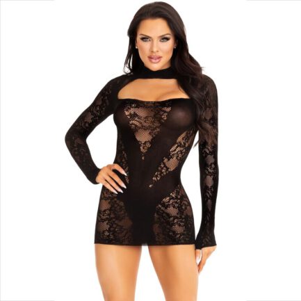 das Ihre Weiblichkeit mit Eleganz und Stil unterstreicht. Präzise gewebte Spitze ziert das Kleid und verleiht ihm einen Hauch von Romantik und handwerklichen Details. Seine einzigartige Textur spielt mit Transparenz und Andeutung und lässt die Haut auf subtile Weise durchscheinen